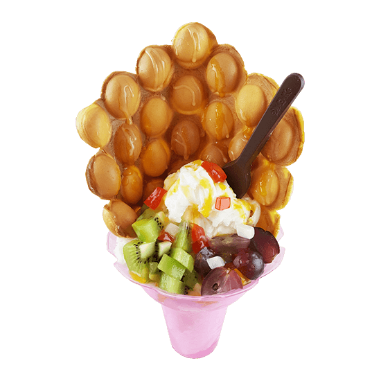 Milk Snow Ice with Egg Waffle